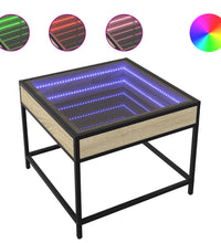 Couchtisch mit Infinity-LED Sonoma-Eiche 50x50x41 cm