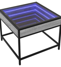 Couchtisch mit Infinity-LED Grau Sonoma 50x50x41 cm