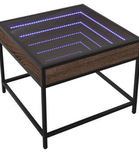 Couchtisch mit Infinity-LED Braun Eichen-Optik 50x50x41 cm