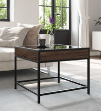 Couchtisch mit Infinity-LED Braun Eichen-Optik 50x50x41 cm