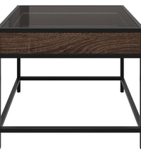 Couchtisch mit Infinity-LED Braun Eichen-Optik 50x50x41 cm