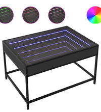 Couchtisch mit Infinity-LED Schwarz 70x50x41 cm