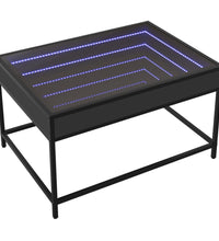 Couchtisch mit Infinity-LED Schwarz 70x50x41 cm
