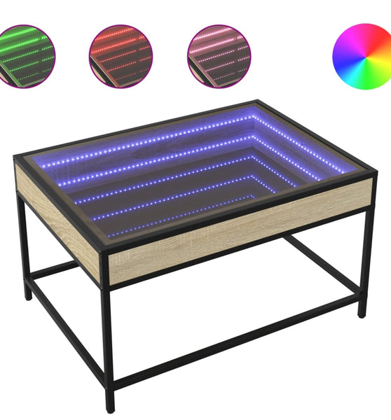 Couchtisch mit Infinity-LED Sonoma-Eiche 70x50x41 cm