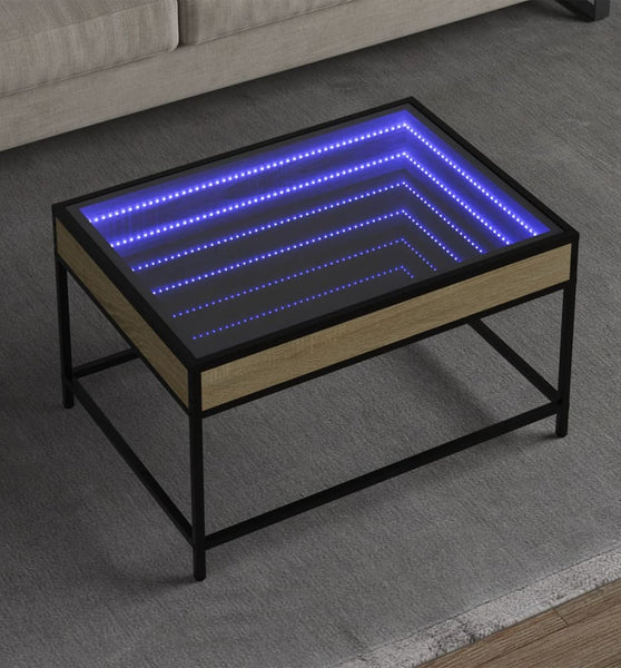 Couchtisch mit Infinity-LED Sonoma-Eiche 70x50x41 cm