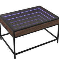 Couchtisch mit Infinity-LED Braun Eichen-Optik 70x50x41 cm