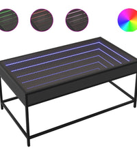 Couchtisch mit Infinity-LED Schwarz 90x50x41 cm