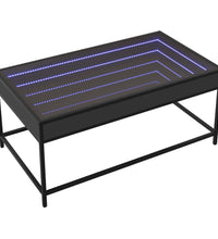 Couchtisch mit Infinity-LED Schwarz 90x50x41 cm