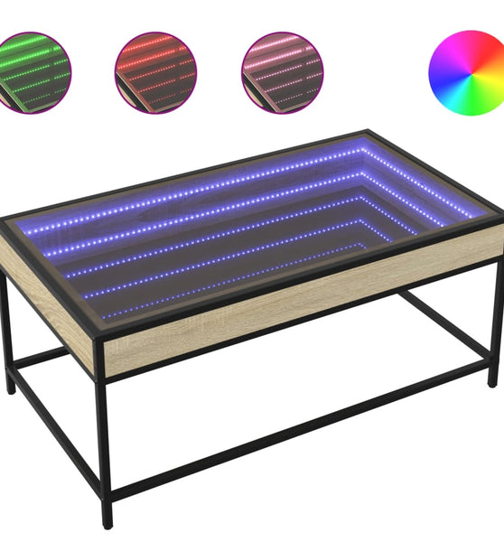 Couchtisch mit Infinity-LED Sonoma-Eiche 90x50x41 cm