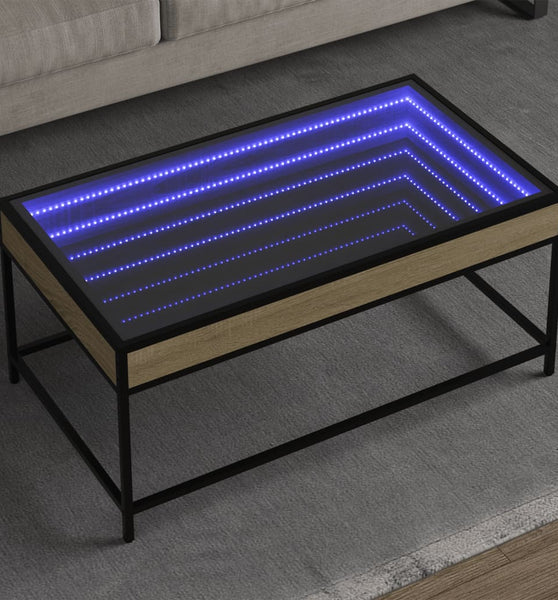 Couchtisch mit Infinity-LED Sonoma-Eiche 90x50x41 cm