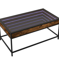 Couchtisch mit Infinity-LED Räuchereiche 90x50x41 cm