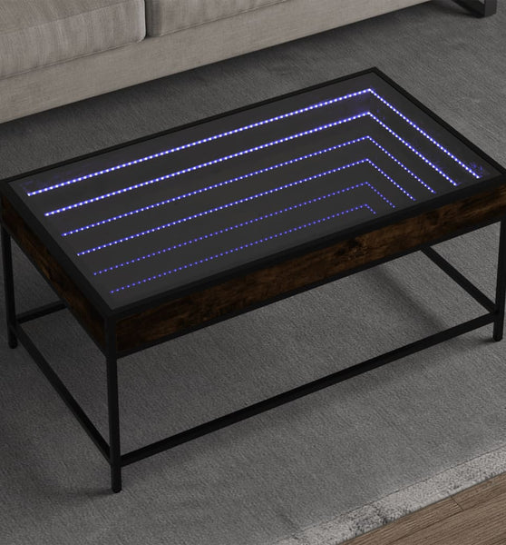 Couchtisch mit Infinity-LED Räuchereiche 90x50x41 cm