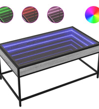 Couchtisch mit Infinity-LED Grau Sonoma 90x50x41 cm