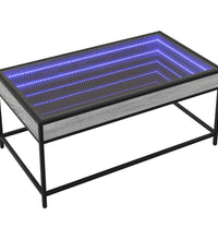 Couchtisch mit Infinity-LED Grau Sonoma 90x50x41 cm