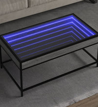 Couchtisch mit Infinity-LED Grau Sonoma 90x50x41 cm