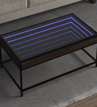 Couchtisch mit Infinity-LED Braun Eichen-Optik 90x50x41 cm