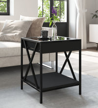 Couchtisch mit Infinity-LED Schwarz 40x40x49 cm