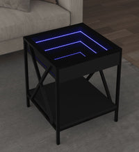 Couchtisch mit Infinity-LED Schwarz 40x40x49 cm