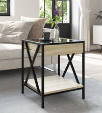 Couchtisch mit Infinity-LED Sonoma-Eiche 40x40x49 cm