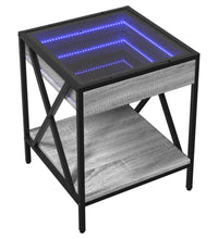 Couchtisch mit Infinity-LED Grau Sonoma 40x40x49 cm