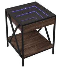 Couchtisch mit Infinity-LED Braun Eichen-Optik 40x40x49 cm