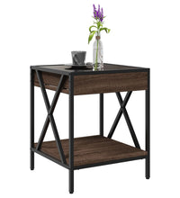 Couchtisch mit Infinity-LED Braun Eichen-Optik 40x40x49 cm