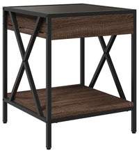 Couchtisch mit Infinity-LED Braun Eichen-Optik 40x40x49 cm