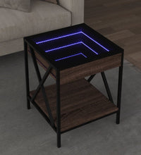 Couchtisch mit Infinity-LED Braun Eichen-Optik 40x40x49 cm