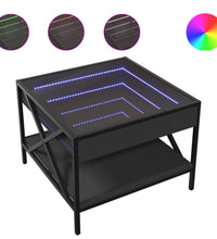 Couchtisch mit Infinity-LED Schwarz 50x50x38 cm