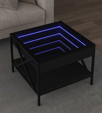 Couchtisch mit Infinity-LED Schwarz 50x50x38 cm