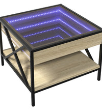 Couchtisch mit Infinity-LED Sonoma-Eiche 50x50x38 cm