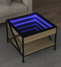 Couchtisch mit Infinity-LED Sonoma-Eiche 50x50x38 cm