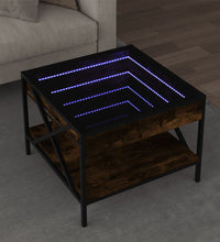 Couchtisch mit Infinity-LED Räuchereiche 50x50x38 cm