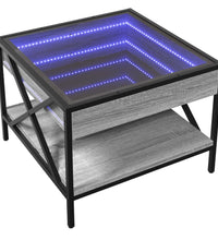 Couchtisch mit Infinity-LED Grau Sonoma 50x50x38 cm