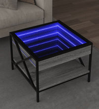 Couchtisch mit Infinity-LED Grau Sonoma 50x50x38 cm