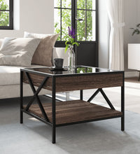 Couchtisch mit Infinity-LED Braun Eichen-Optik 50x50x38 cm