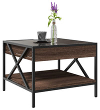 Couchtisch mit Infinity-LED Braun Eichen-Optik 50x50x38 cm