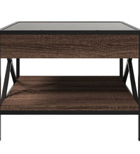 Couchtisch mit Infinity-LED Braun Eichen-Optik 50x50x38 cm