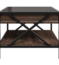 Couchtisch mit Infinity-LED Braun Eichen-Optik 50x50x38 cm