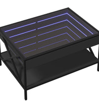 Couchtisch mit Infinity-LED Schwarz 70x50x38 cm