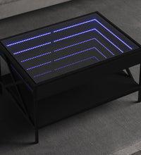 Couchtisch mit Infinity-LED Schwarz 70x50x38 cm