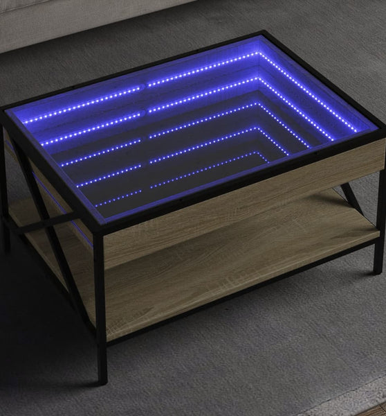 Couchtisch mit Infinity-LED Sonoma-Eiche 70x50x38 cm