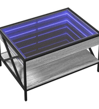 Couchtisch mit Infinity-LED Grau Sonoma 70x50x38 cm