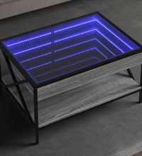 Couchtisch mit Infinity-LED Grau Sonoma 70x50x38 cm