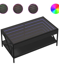 Couchtisch mit Infinity-LED Schwarz 90x50x38 cm