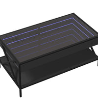 Couchtisch mit Infinity-LED Schwarz 90x50x38 cm