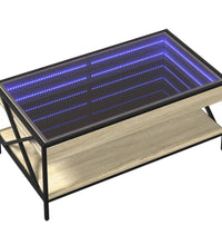 Couchtisch mit Infinity-LED Sonoma-Eiche 90x50x38 cm