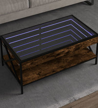 Couchtisch mit Infinity-LED Räuchereiche 90x50x38 cm