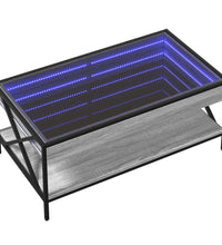 Couchtisch mit Infinity-LED Grau Sonoma 90x50x38 cm