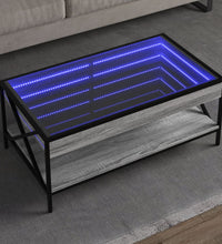 Couchtisch mit Infinity-LED Grau Sonoma 90x50x38 cm